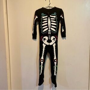 Skeleton footy pajama 2T with zipper for toddler boy girl for Halloween